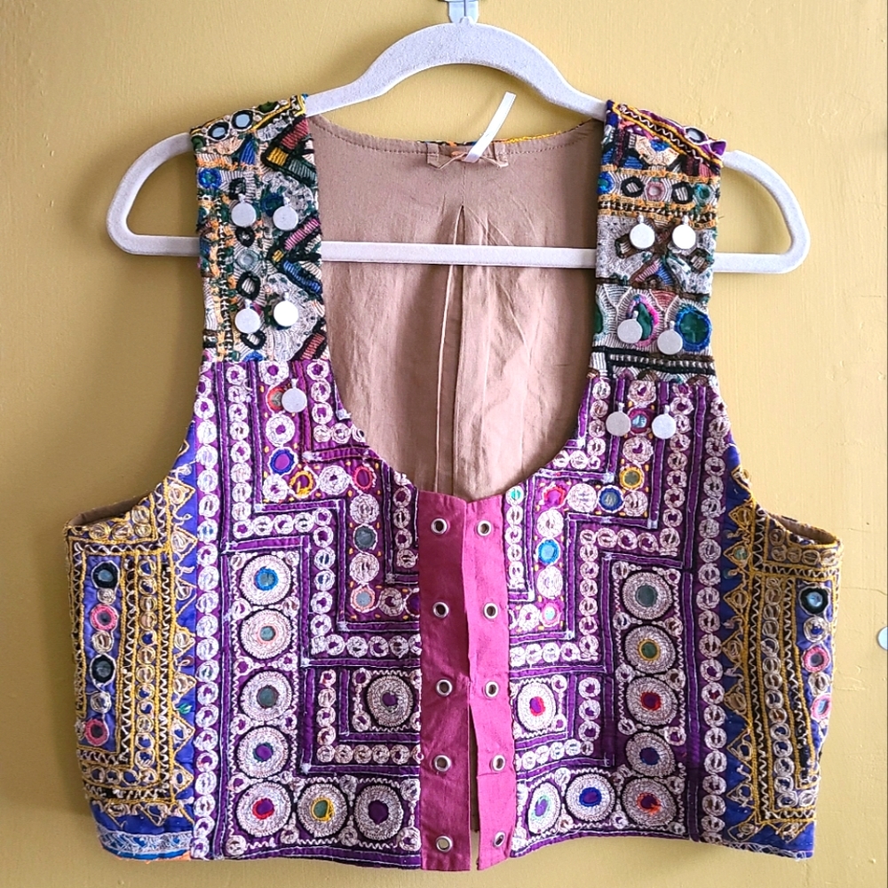 Free People embellished mirror vest size L